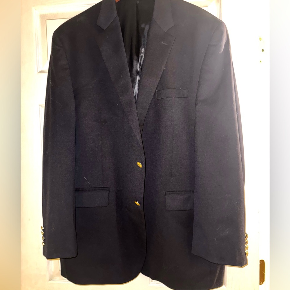 Classic Men's Ralph Lauren Navy Blue Blazer with Gold Buttons